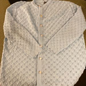 Grandma Style Baby Blue Vintage Sweater